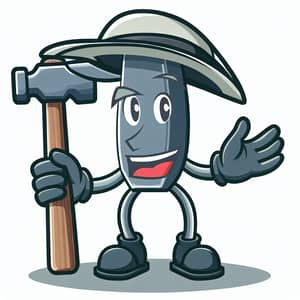 Happy Hammer Character with Hat | Friendly Hammer Illustration