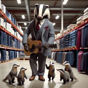 Elegant Badger's Wedding Day in Clothing Warehouse