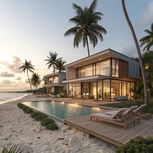 Beachfront Home Design with Pool and 4 Bedrooms