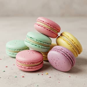 Colorful Macarons: A Delightful Pastry Display