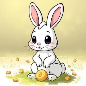 Cartoon Bunny Memecoin Art for Crypto Lovers