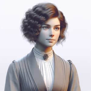 19th Century Inspired Female Historical Figure Illustration