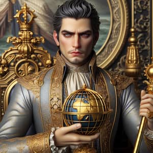 Regal World Leader Portrait: Symbol of Strength and Intelligence