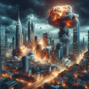 Skyscrapers Under Missile Attack: A Cityscape's Crisis