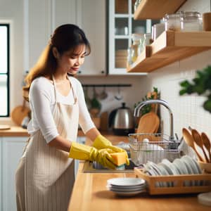 Vietnamese Woman My Doing Dishes for Family | Heartwarming Scene