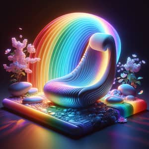 Futuristic Rainbow Chair | Healing Device for Comfort