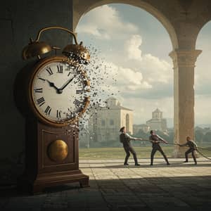 Disintegrating Clock Art: Time in Pixels