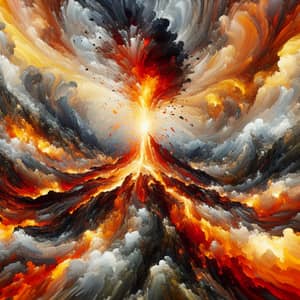 Abstract Volcano Eruption Art