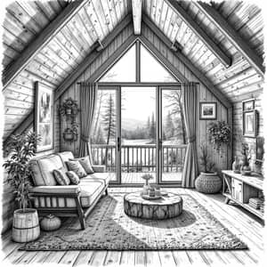 Cozy Cabin Interior | Award-Winning Design Sketch