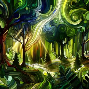 Abstract Forest Art - Lush & Vibrant Interpretation