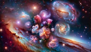 Spring-themed Cosmic Floral Patterns | Celestial Beauty