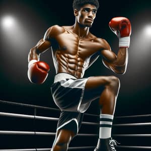 African American Professional Boxer in a Traditional Boxing Ring