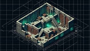 Isometric Map of Abandoned Magic Shop for D&D