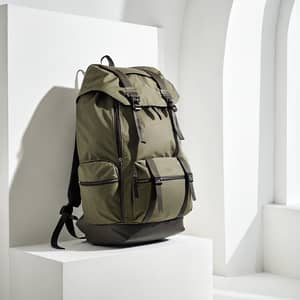 Large Backpack on White Background