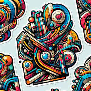 Abstract Sticker Design - Vibrant Shapes & Colors