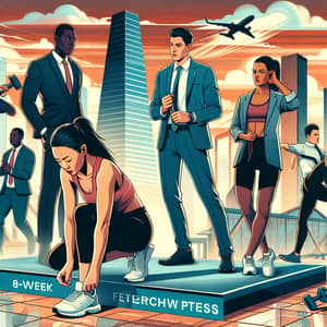 8-Week Fitness Challenge for Corporate Professionals | Diversity Illustration