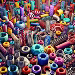 Vivid Photo of Assorted Springs in Random Order