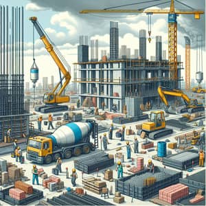 Construction Site Background: Order Amid Chaos