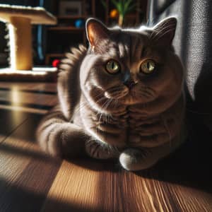 British Shorthair Cat in Calm Serene Environment