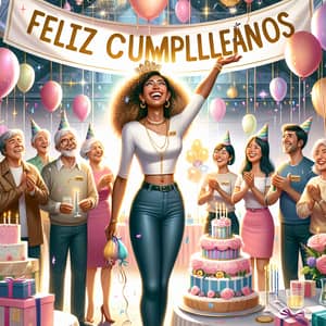 Leidy Páez Birthday Celebration: Joyous Party with Feliz Cumpleaños Banner