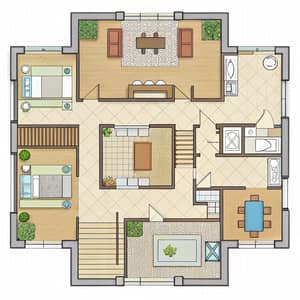 Detailed Residential Floor Plan for Homes