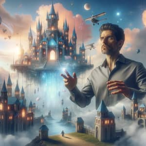 Whimsical Castle in the Sky - Fantasy Theme Artwork