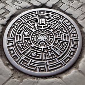 Urban Metal Manhole Cover | Markings & Wear Patterns