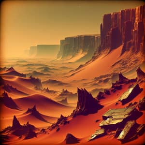 Reddish Earth Terran on Dune-Style Alien Planet