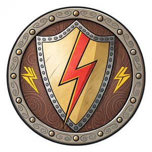 Stylised Lightning Bolt in a Shield Design