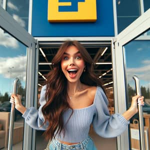 Female Vlogger Excitedly Enters Swedish Furniture Store | Shopping Adventure