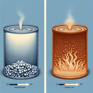 Microscopic Air Particle Motion in Heated Metal Can