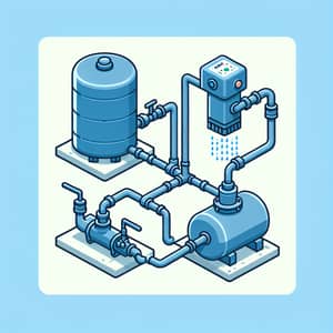 2D Water Pump System with Control Panel and Taps