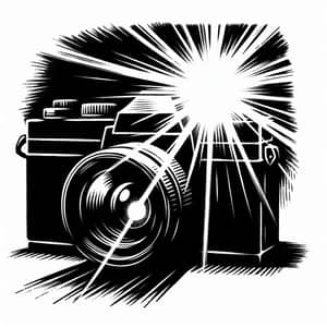 Camera Silhouette with Flash | Brightly Illuminated Scene