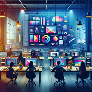 Digital Technology in Graphic Design | Workspace Scene