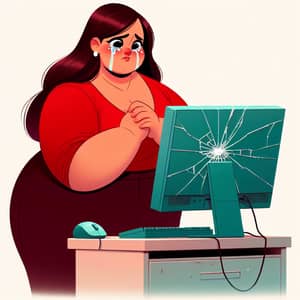 Animated Film Cover: Plus-Size Hispanic Teacher Crying by Scratched Computer