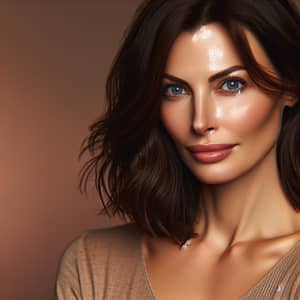 Studio Portrait of 38-Year-Old Brunette Caucasian Woman