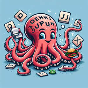 Octopus Holding Letters - Creative Marine Art