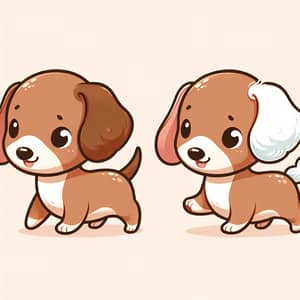 Adorable Dachshund Puppy with Snowy White Ear | Playful Walk