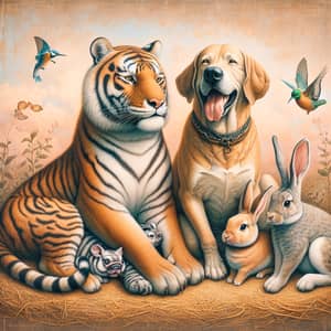 A Tiger and Dog Family: Unlikely Animal Bonds