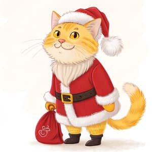 Santa Claus as a Yellow Cat: A Festive Twist