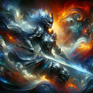 Intrepid Black Female Warrior in Silver Armor | High Fantasy Scene