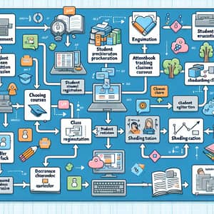 School Process Flowchart: Student Enrollment to Grading