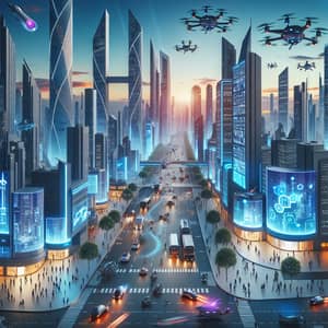 Latest Technological Advancements in Futuristic Cityscape