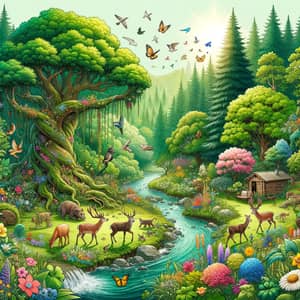 Celebrating GreenLife: Idyllic Forest Scene