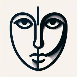 Curved and Angular Face Illustration