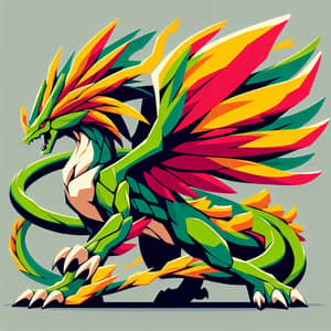 Fierce Dragon-Fighting Phoenix Creature