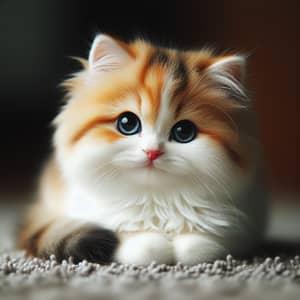 Adorable Cat with Unique White and Orange Coat