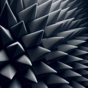 Realistic Anechoic Chamber Wall: Dark Gray, Metallic Shine