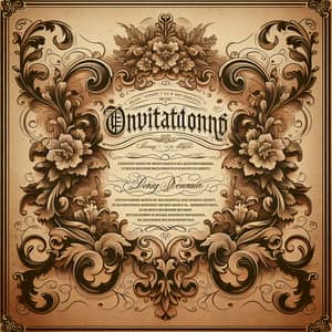 Vintage-Style Ornate Victorian Invitation Card Design