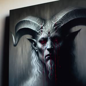 Sorrowful Baphomet Portrait | Crying Blood